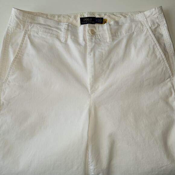 Polo Ralph Lauren Wide Leg Cropped Pants Size 8 White Beachy Coastal Minimalist - Picture 3 of 11
